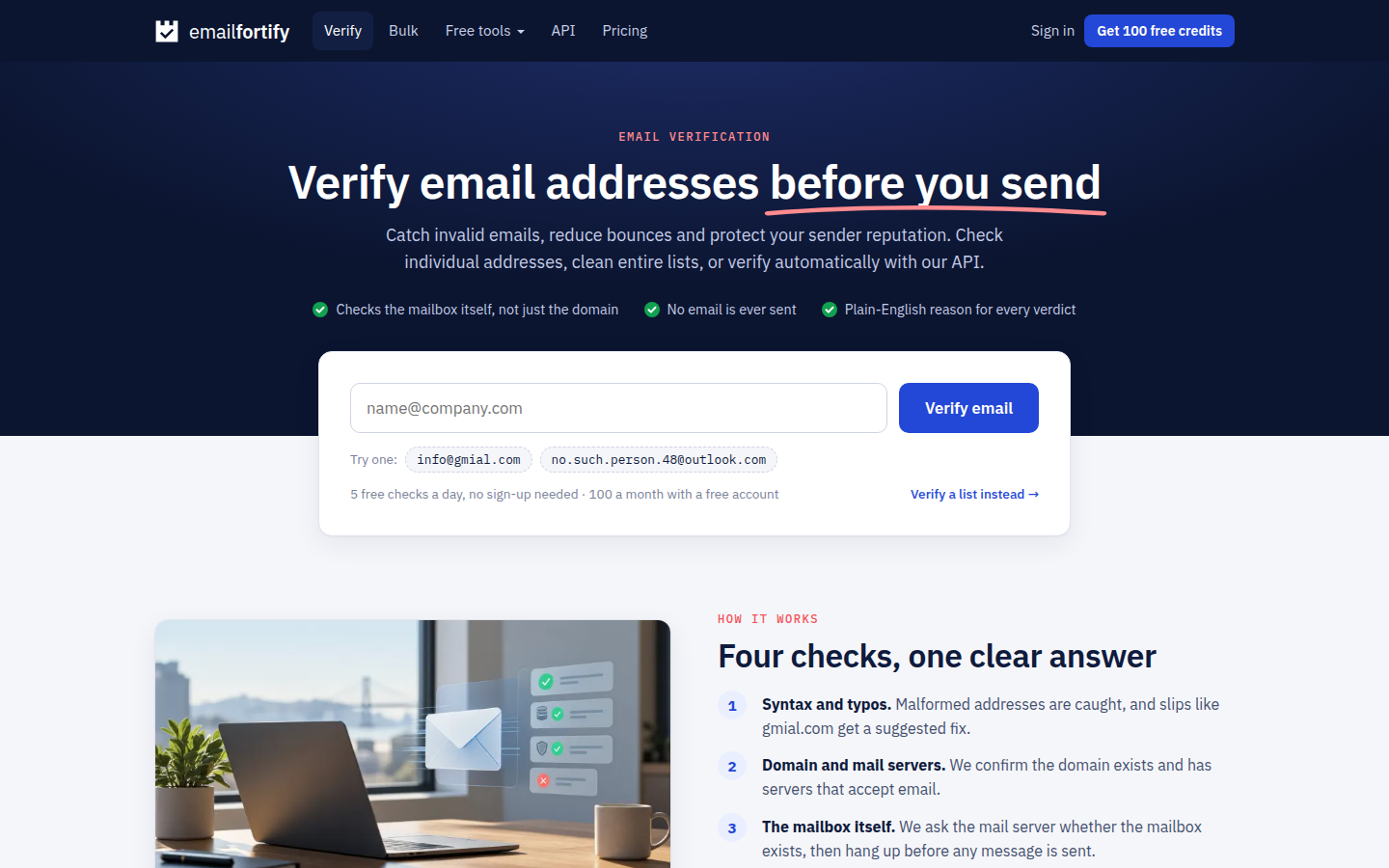 EmailFortify website preview